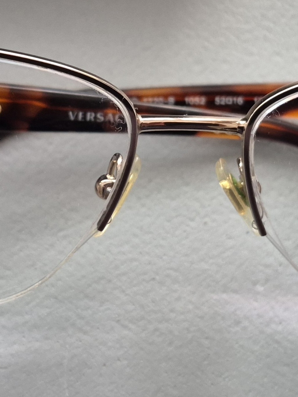 Versace Gold and Tortoiseshell Semi-Rim Eyeglasses for Women